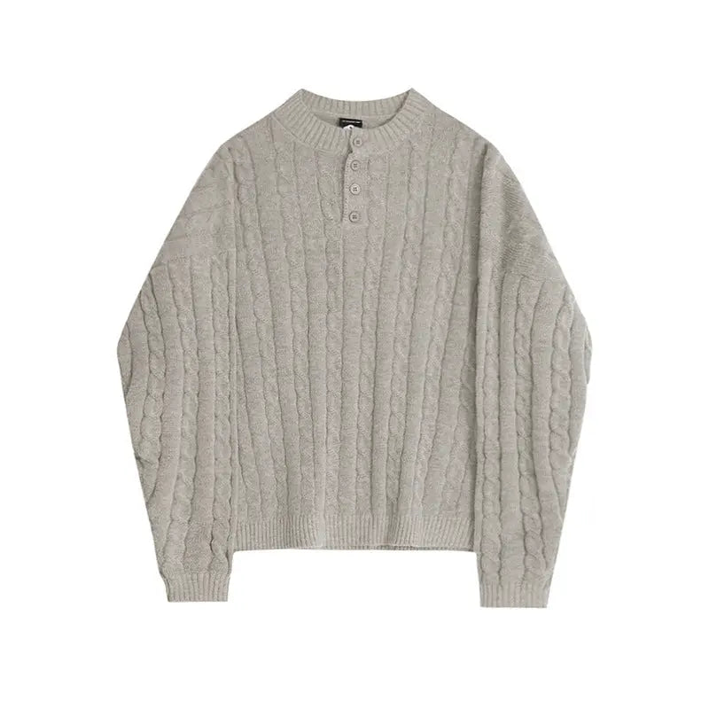Cardigan Round Neck Sweater - wysspanther