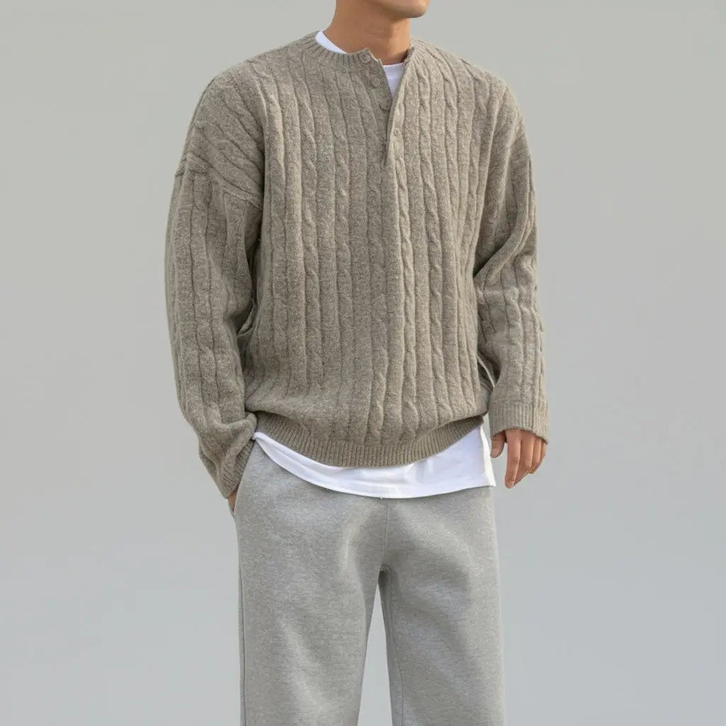 Cardigan Round Neck Sweater - wysspanther