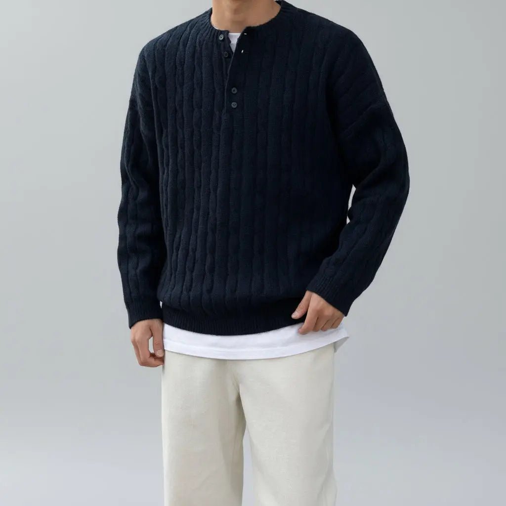 Cardigan Round Neck Sweater - wysspanther