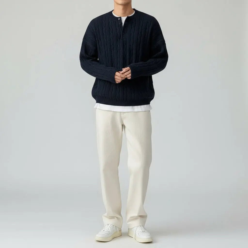 Cardigan Round Neck Sweater - wysspanther
