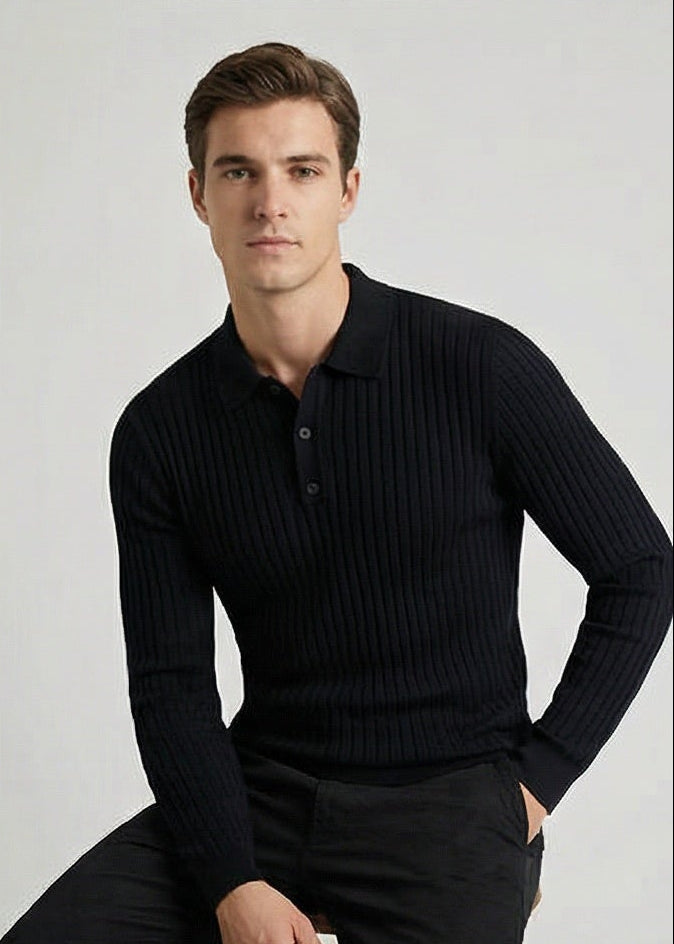 Casual Long Sleeve Polo Shirt